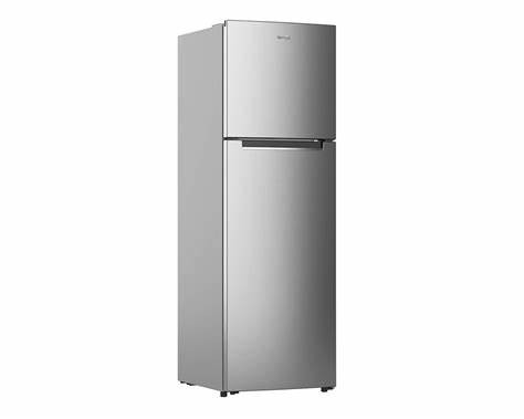 Single Door Refrigerator with a sleek exterior, showcasing a spacious interior filled with fresh produce, drinks, and leftovers. The adjustable shelves are visible, along with a vibrant crisper drawer and bright LED interior lighting. FYIRWA TRADING LTD