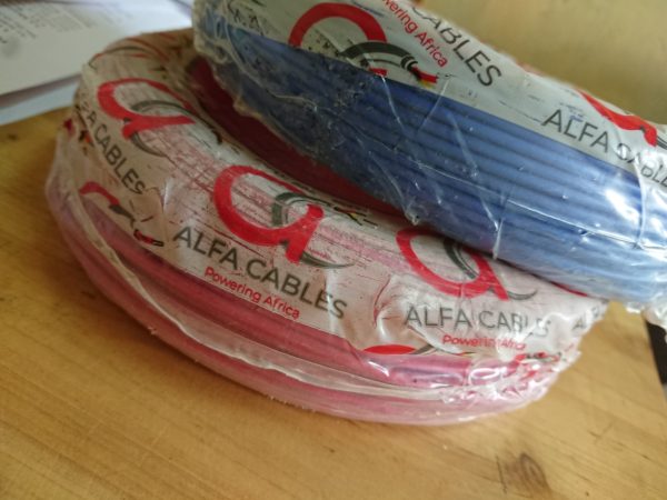 Red and Blue Alpha Cables Rolls at FYIRWA TRADING Ltd
