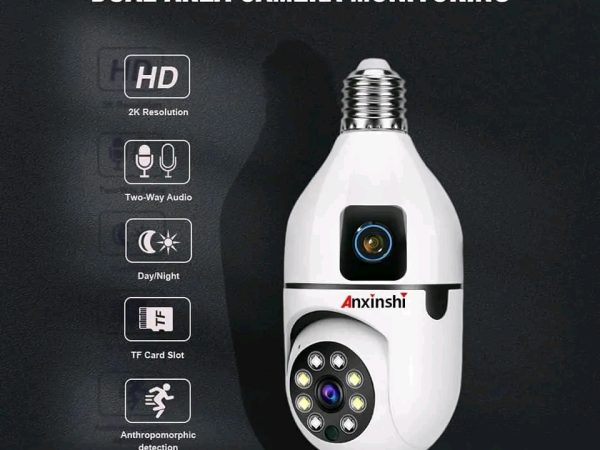 2-Lens Indoor Security Bulb Rotation Camera – D PRIME Rwanda