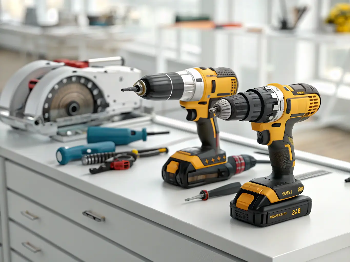 A selection of modern, well-maintained tools and equipment available for rent, highlighting FYIRWA TRADING LTD's rental services.