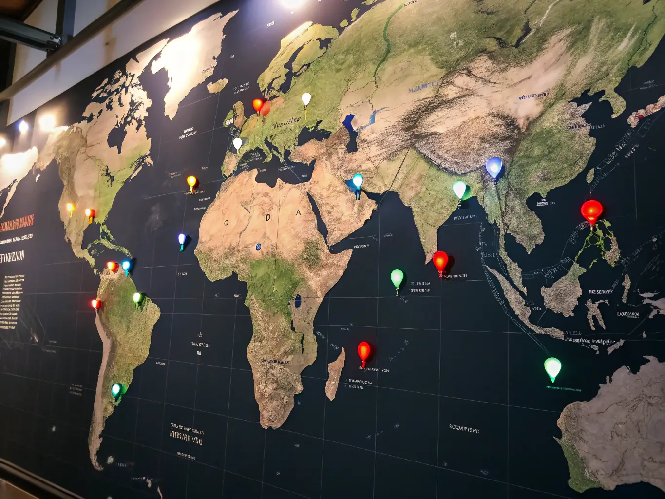 A global map with pins indicating various sourcing locations, emphasizing FYIRWA TRADING LTD's global sourcing capabilities.