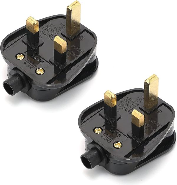 13A UK Plug Top Black