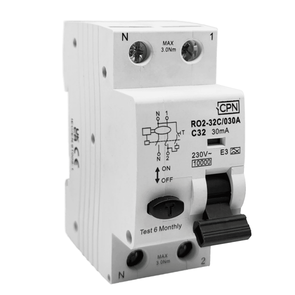 32A RCBO, C-Curve, 30mA