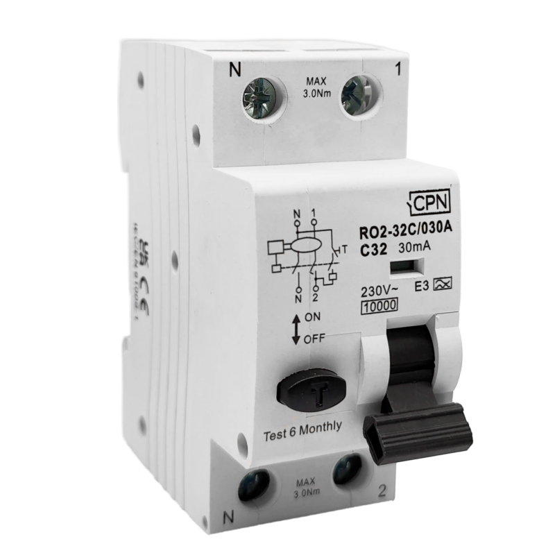32A RCBO, C-Curve, 30mA