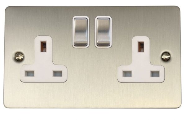 2-Gang Brushed Steel Plate