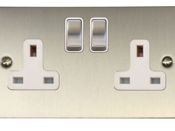 2-Gang Brushed Steel Plate