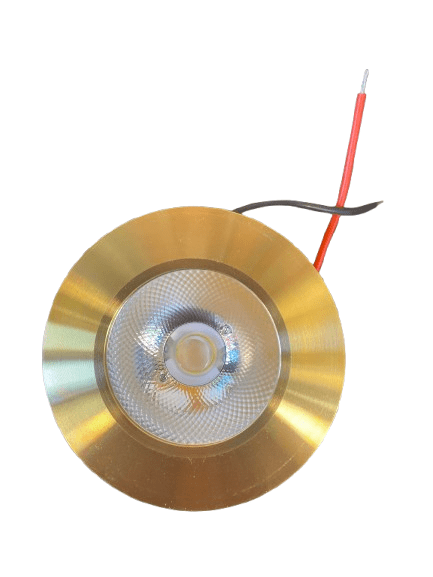 Gold LED spotlight with wires
