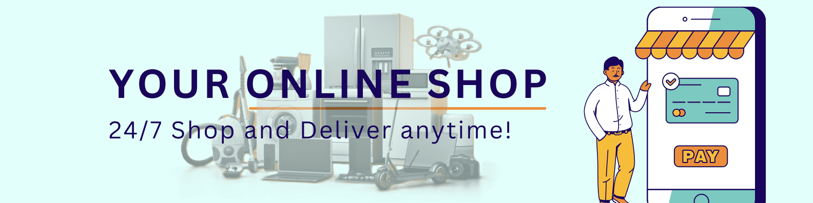 Blue Ecommerce Online Shopping LinkedIn Banner